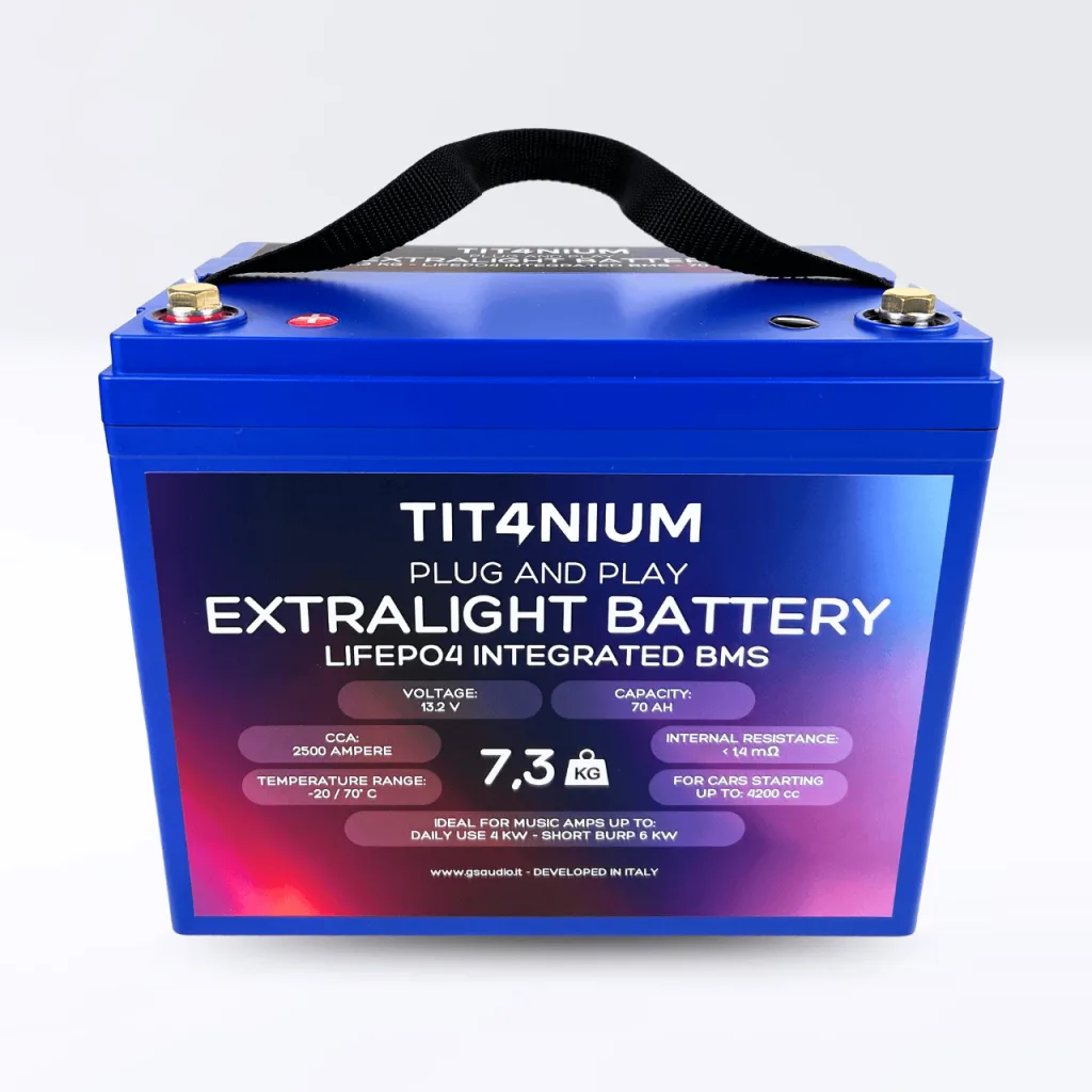 TIT4NIUM 70Ah-M8 Battery - CCA:2500A LifePo4 13.2V (26*16,8*21,5cm)