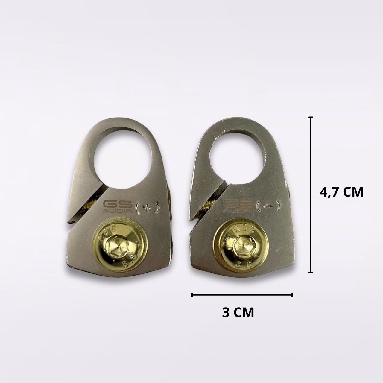 Car Battery Clamps | Gs Audio (+/-) nickel-plated brass - Image 2
