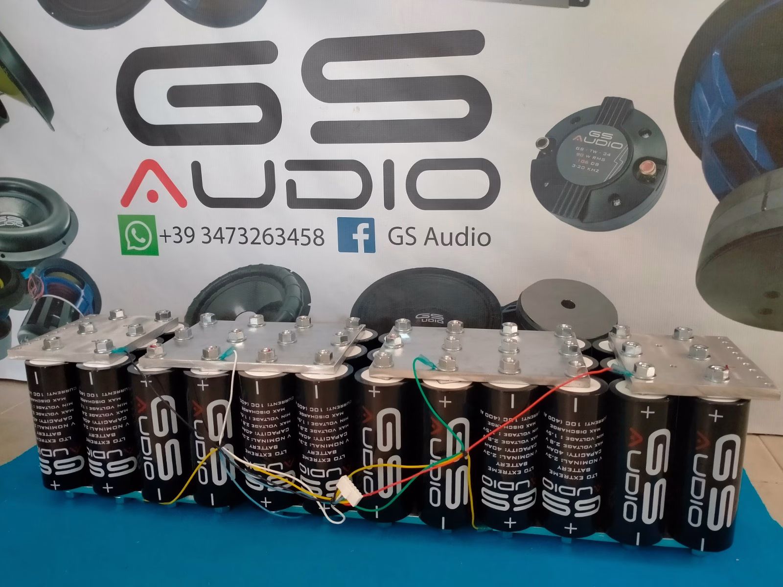 PACCO BATTERIA GS AUDIO 21X84cm - 36 CELLE LTO - 240A/270A 14V + BMS E BARRE - Image 2