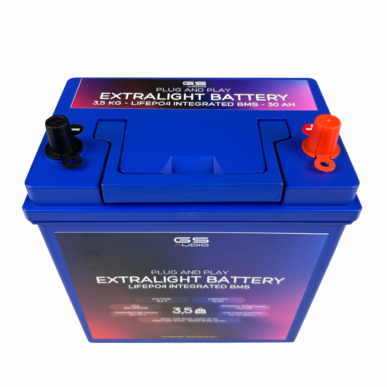 30Ah-MINI ISO Battery - LifePo4 13.2V Extralight 3.5kg - Gs Audio - CCA:1300A - Image 3