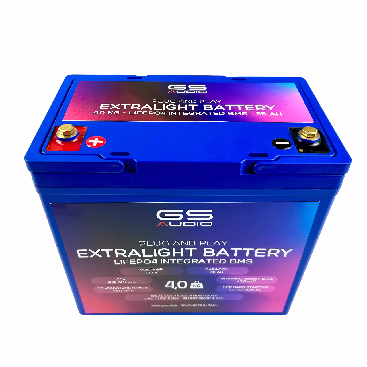 Battery 35Ah-M6 LifePo4 13.2V Extralight 4.0kg - Gs Audio - CCA:1300A - Image 2