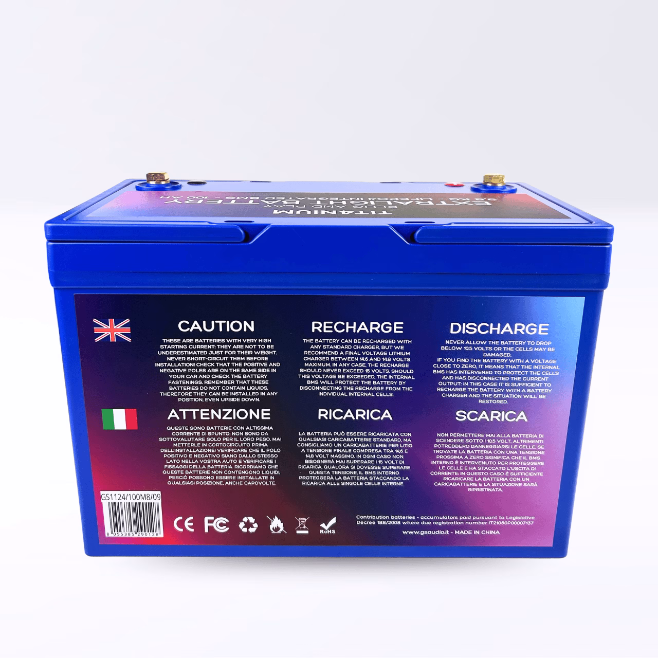 TIT4NIUM 100Ah-M8 Battery - CCA:3200A LifePo4 13.2V (30,5*21*16,8cm) - Image 2