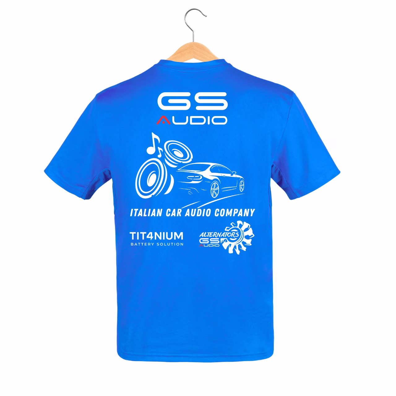 GS Audio Blue T-shirt - Official T-Shirt with Logo and Car Audio Graphics - Image 2