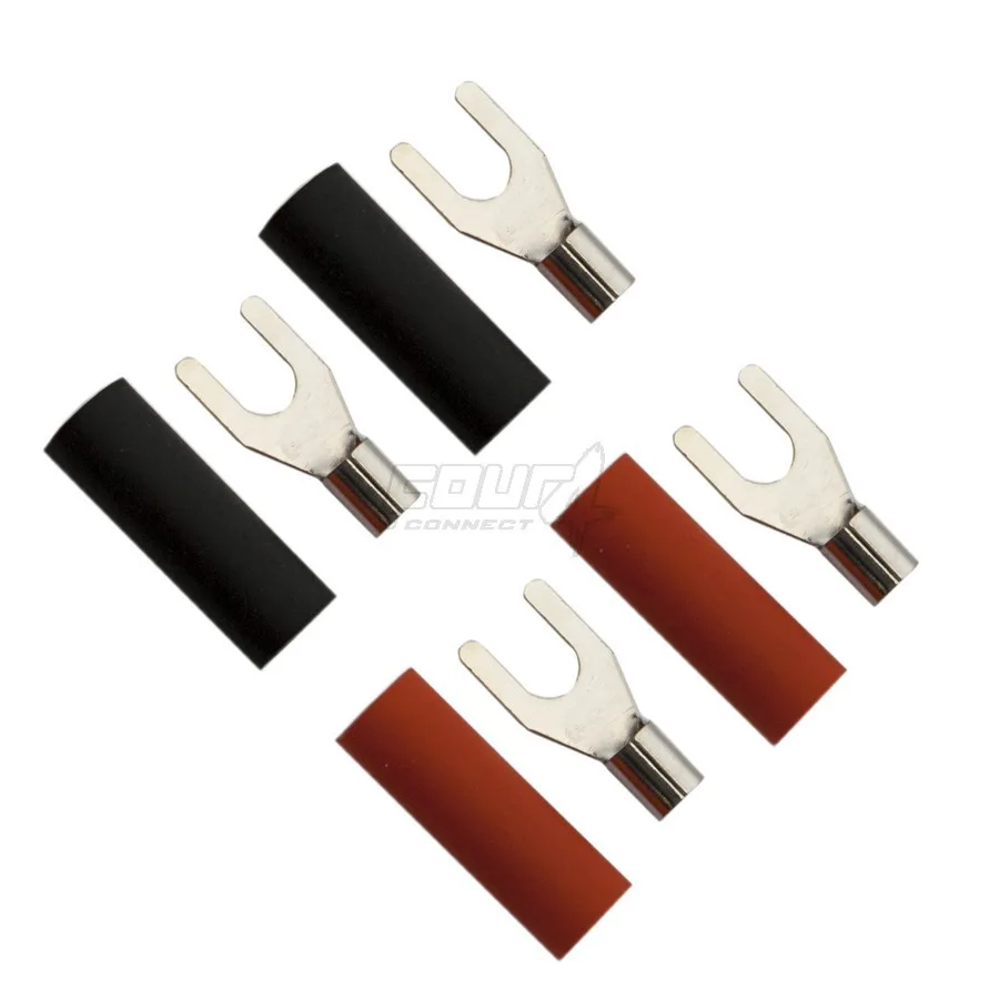 FOUR Connect 4-690814 M4 haarukkaliitin 2,5mm2, 2x musta ja 2x punainen