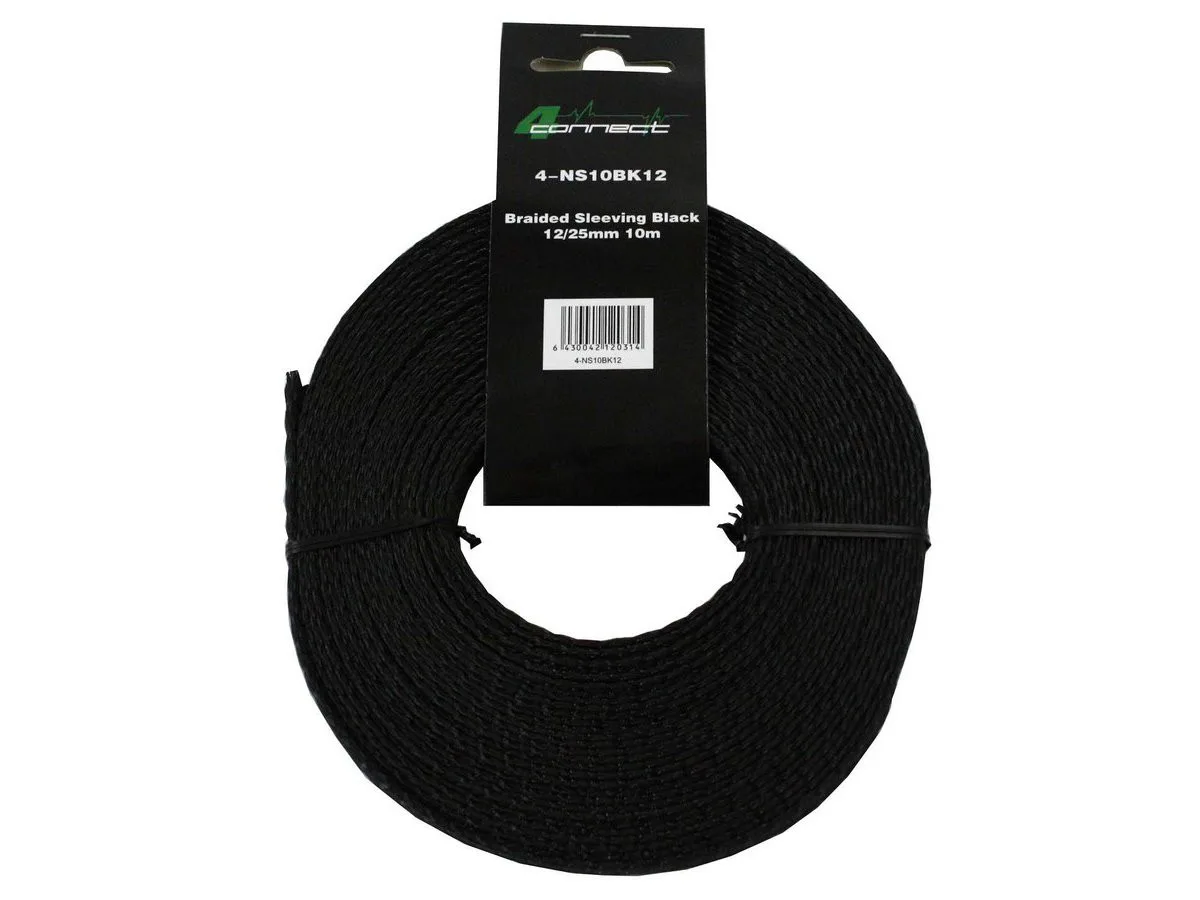 FOUR Connect 4-NS10BK12 nylon/kangas-sukka musta 12/25mm 10m