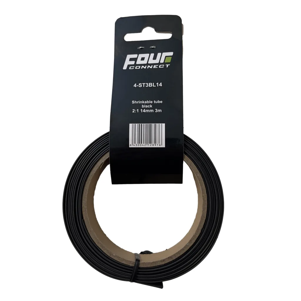 FOUR Connect 4-ST3BL14 kutistesukka, 2:1 musta 14 mm 3m