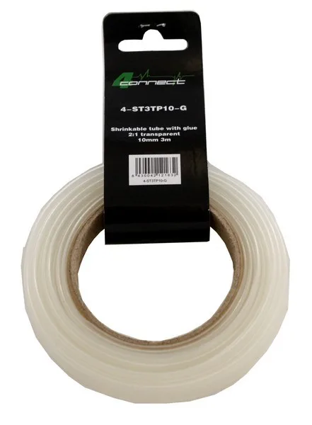FOUR Connect 4-ST3TP10-G kutistesukka liimalla, 2:1 kirkas 10mm 3m