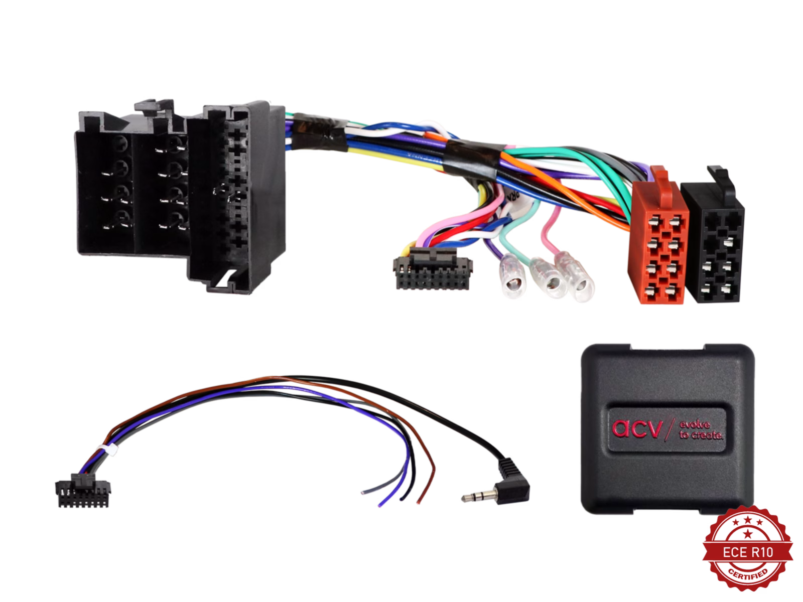 ACV 42xct005-0 rattiohjain-adapteri Alfa Romeo/Citroen/Fiat ISO/Mini ISO Multilead lose
