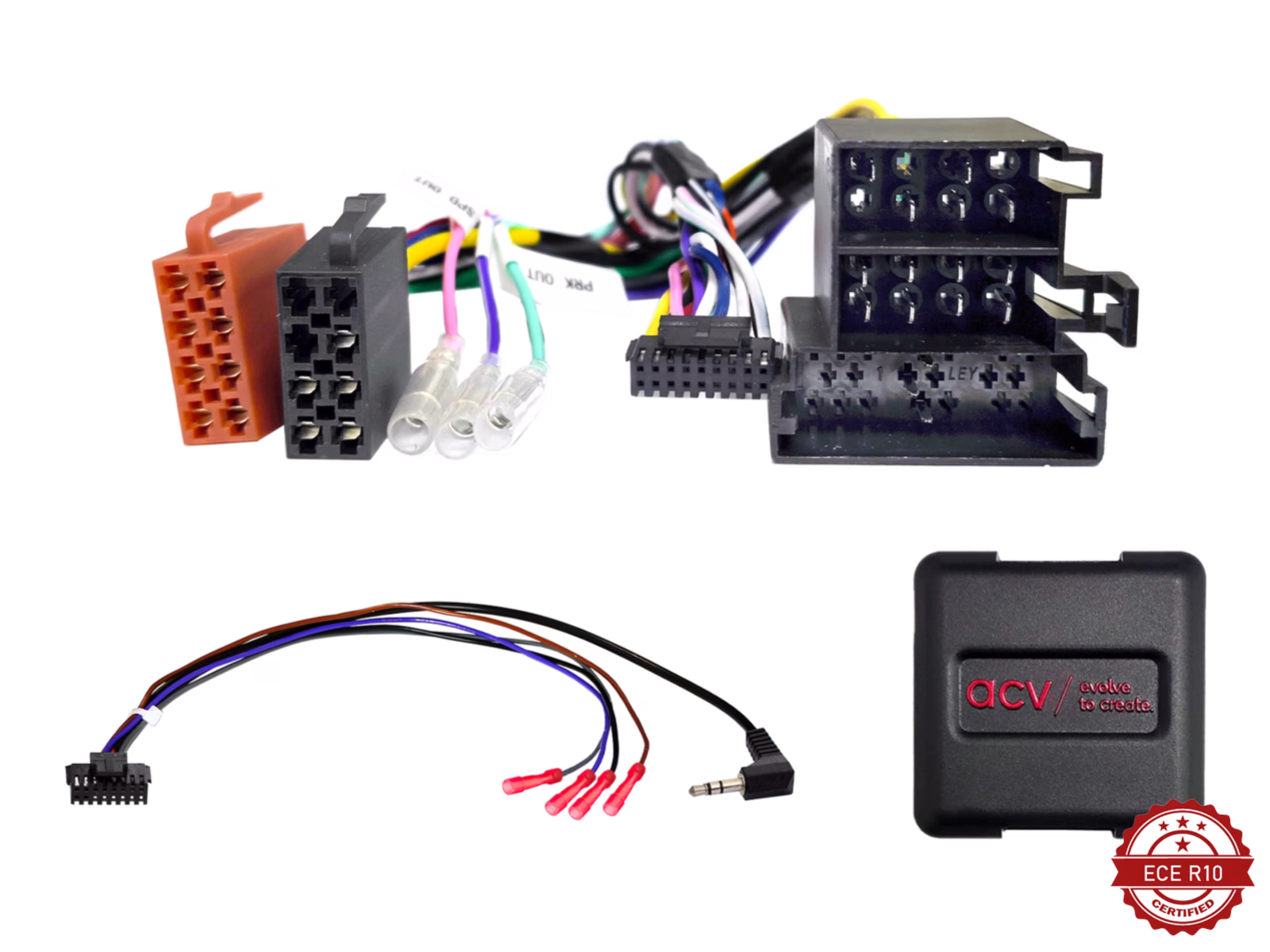 ACV 42xct006-0 rattiohjain-adapteri Citroen/Fiat/Peugeot 2006-2014 ISO Multilead lose