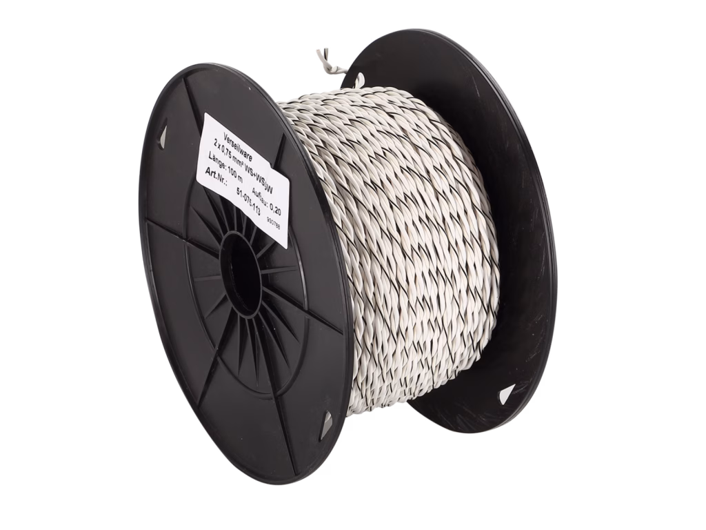 ACV Kaiutinkaapeli twisted 2x0.75mm² valkoinen/valkoinen-musta 100m