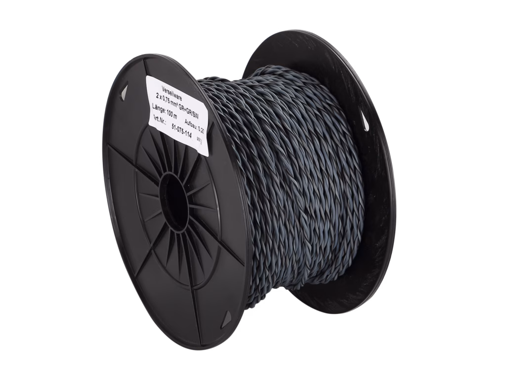 ACV Kaiutinkaapeli twisted 2x0.75mm² harmaa/harmaa-musta 100m